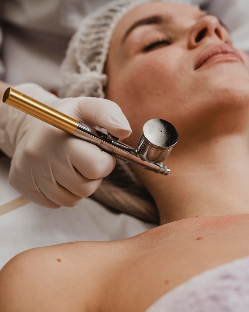 Beautiful woman during a cosmetic treatment