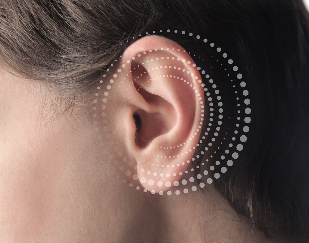 Side view adult experiencing hearing issues